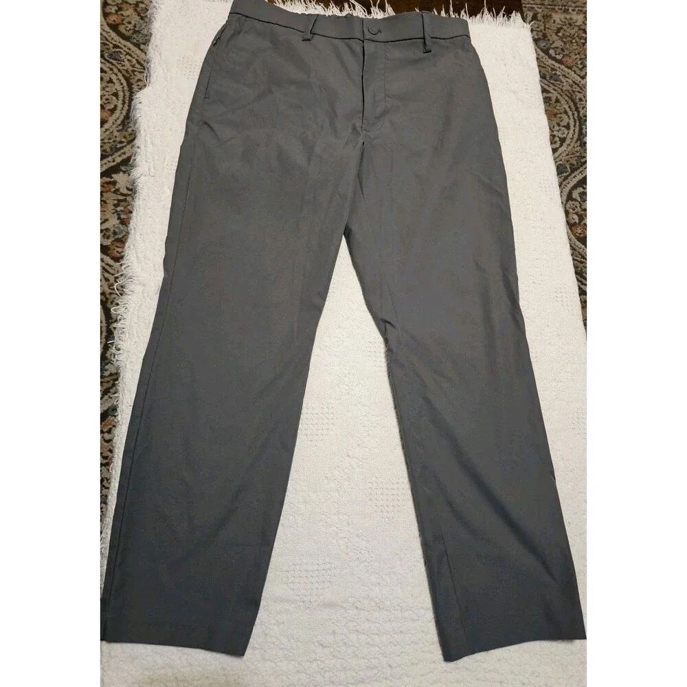 Banana Republic Mens Gray Performance Golf Chino Pants 34x29 Elastic Waist Stret